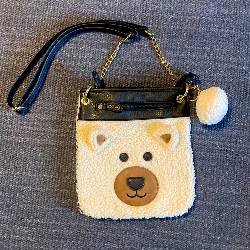 Bear purse furry with key ring